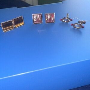 Elegant Gold and Red Cufflinks Set